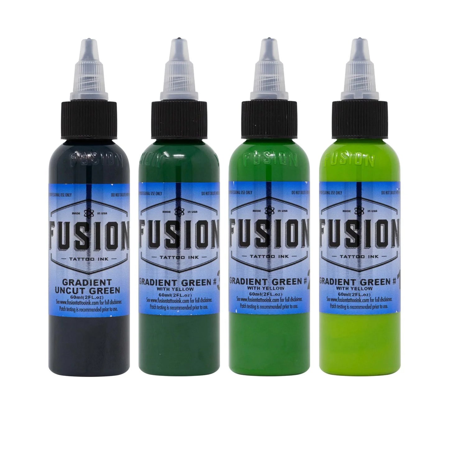 Gradient Green w/ Yellow (4 pack) - Fusion Tattoo Ink