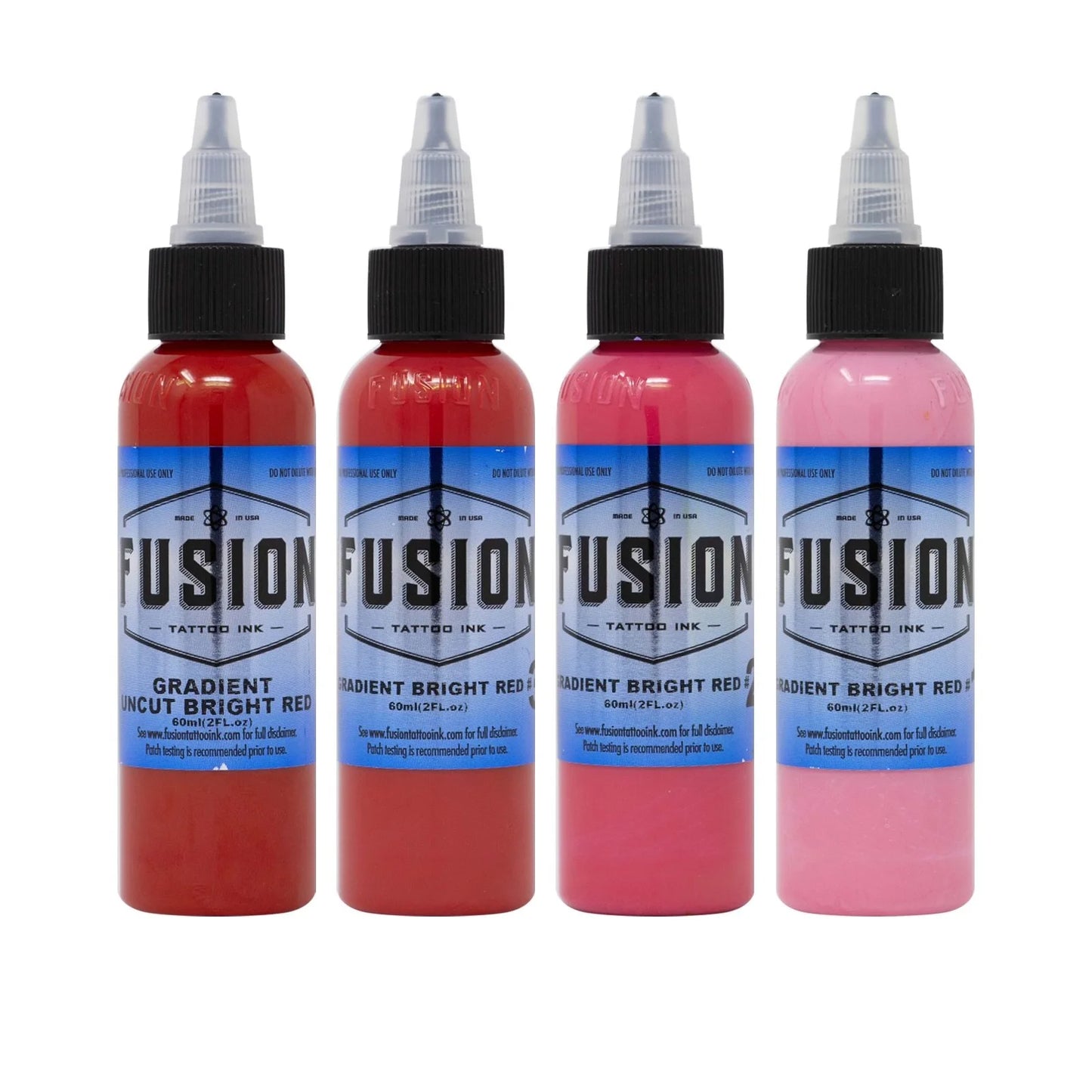 Gradient Bright Red (4 pack) - Fusion Tattoo Ink