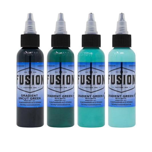 Gradient Green w/ White (4 pack) - Fusion Tattoo Ink